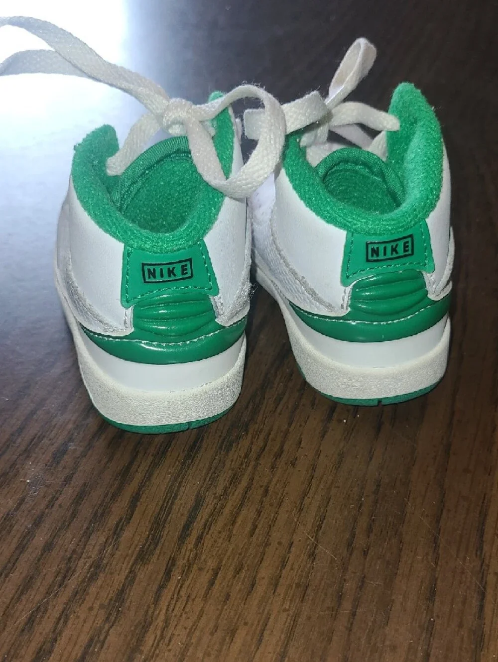 Nike Baby White and Green High-Top Sneakers Size 4c